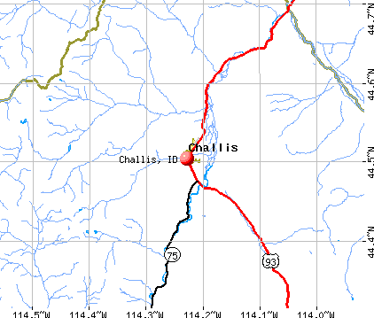Challis, ID map