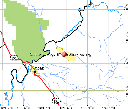 Castle Valley, UT map