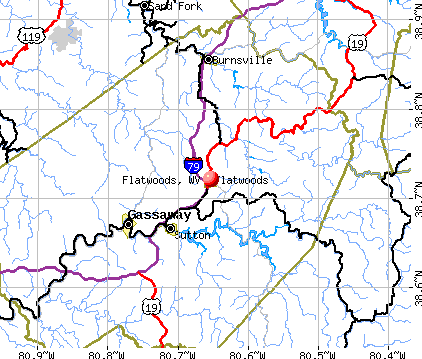 Flatwoods, WV map