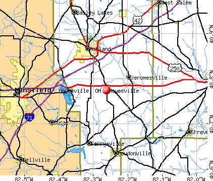 Hayesville, OH map
