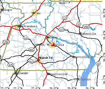 Cofield, NC map