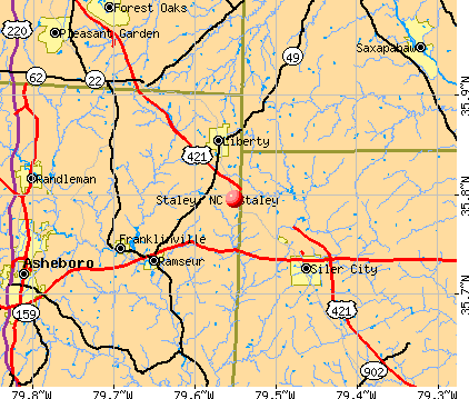 Staley, NC map