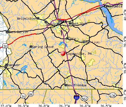Loganville, PA map