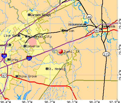 Zuehl, TX map
