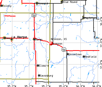 Bronson, KS map