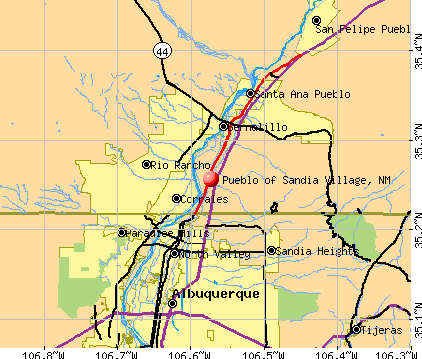 Pueblo of Sandia Village, NM map