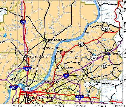 Goshen, KY map