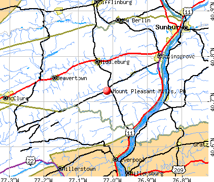 Mount Pleasant Mills, PA map