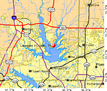 Lakewood Village, TX map