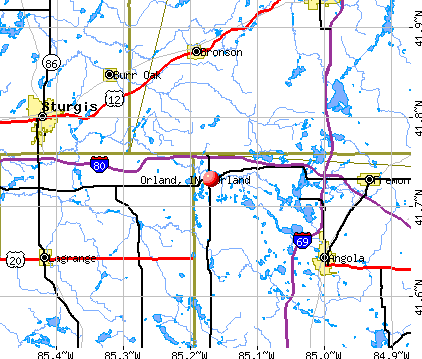 Orland, IN map