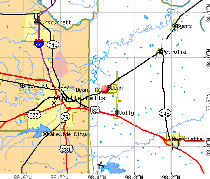 Dean, TX map