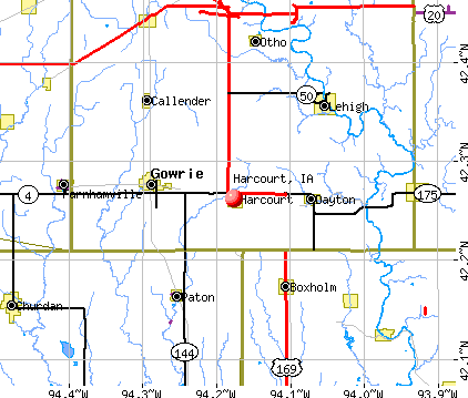 Harcourt, IA map