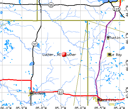 Luther, MI map