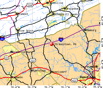 Strausstown, PA map