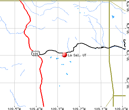 La Sal, UT map