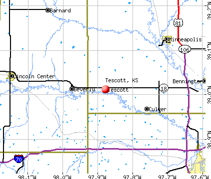 Tescott, KS map