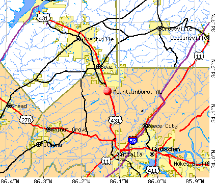 Mountainboro, AL map