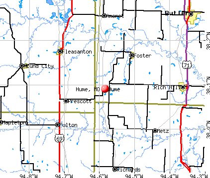 Hume, MO map
