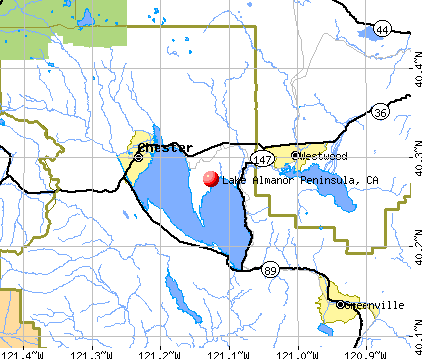 Lake Almanor Peninsula, CA map