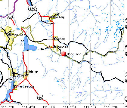 Woodland, UT map