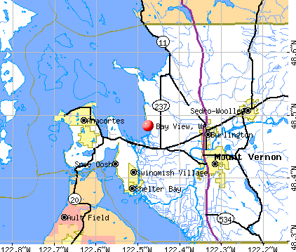 Bay View, WA map