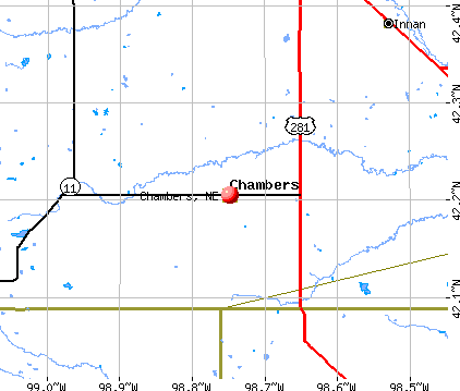 Chambers, NE map