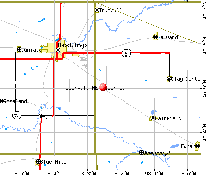 Glenvil, NE map