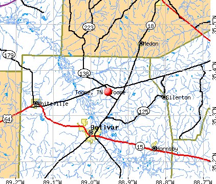 Toone, TN map