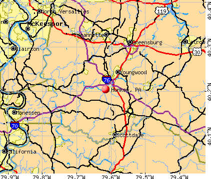 Hunker, PA map