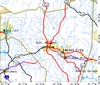 Ruth, NC map