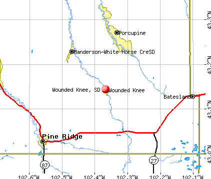 Wounded Knee, SD map