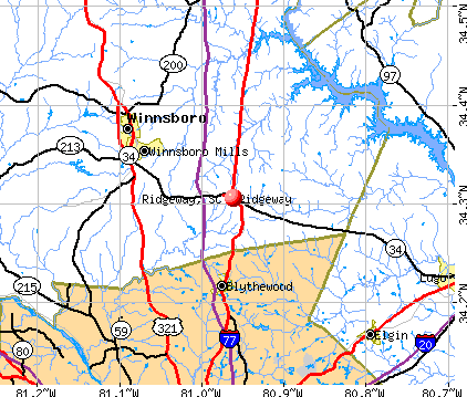 Ridgeway, SC map