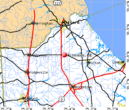 Ellendale, DE map