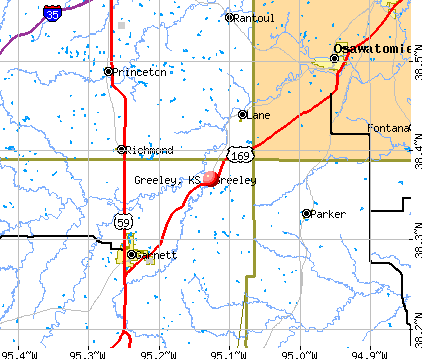 Greeley, KS map