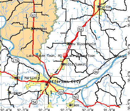 Lake Mykee Town, MO map