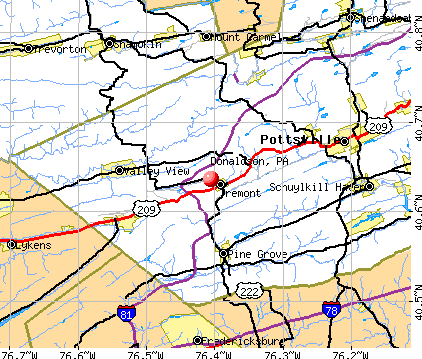 Donaldson, PA map