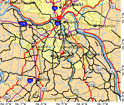 Latonia Lakes, KY map