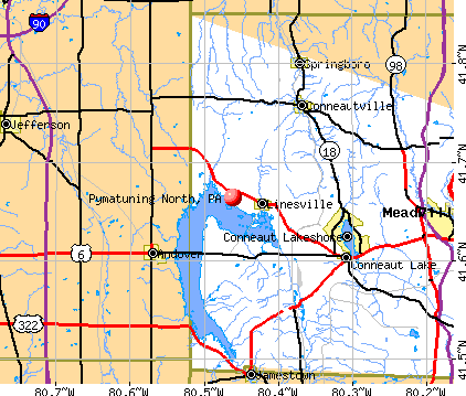 Pymatuning North, PA map