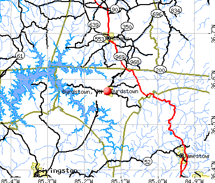 Byrdstown, TN map