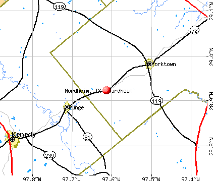 Nordheim, TX map
