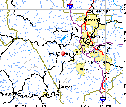 Lester, WV map