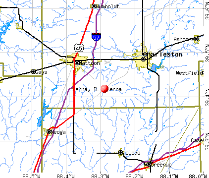 Lerna, IL map