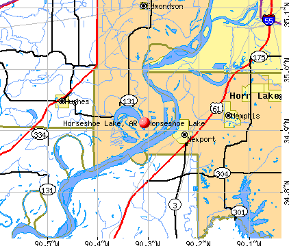 Horseshoe Lake, AR map