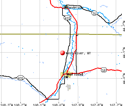 West River, WY map