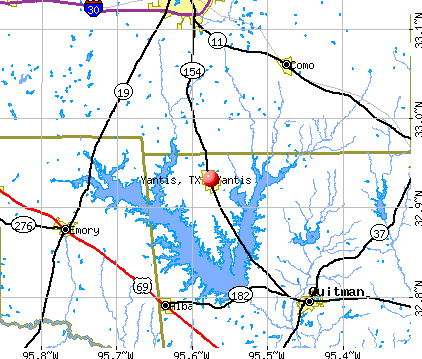 Yantis, TX map