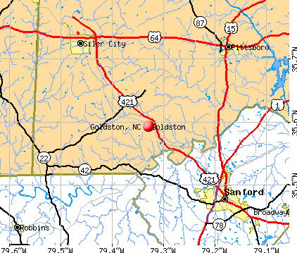 Goldston, NC map