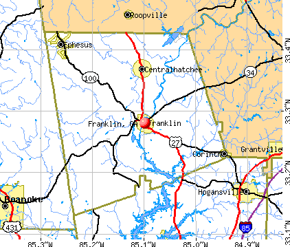 Franklin, GA map