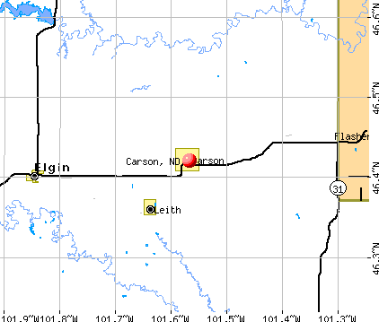 Carson, ND map