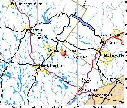 Woodridge, NY map