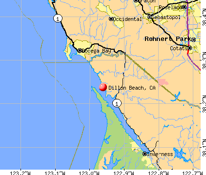 Dillon Beach, CA map